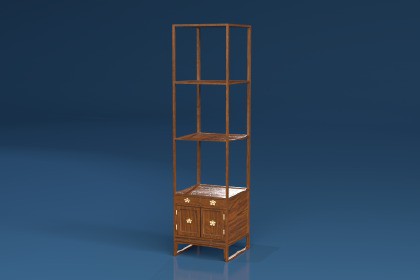 Korean Traditional Open-Frame Display Shelf