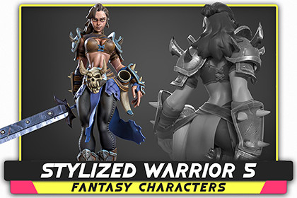 Stylized Warrior 05 - Female Hero Fantasy Characters - Medieval Heroes - #43
