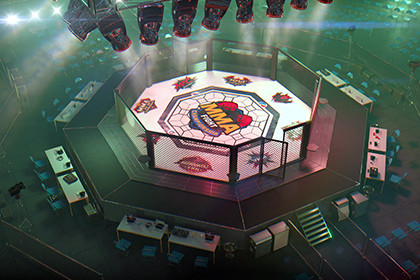 MMA Arena Stadium Interior - Octagon Fight Championship Nodular 3D Level
