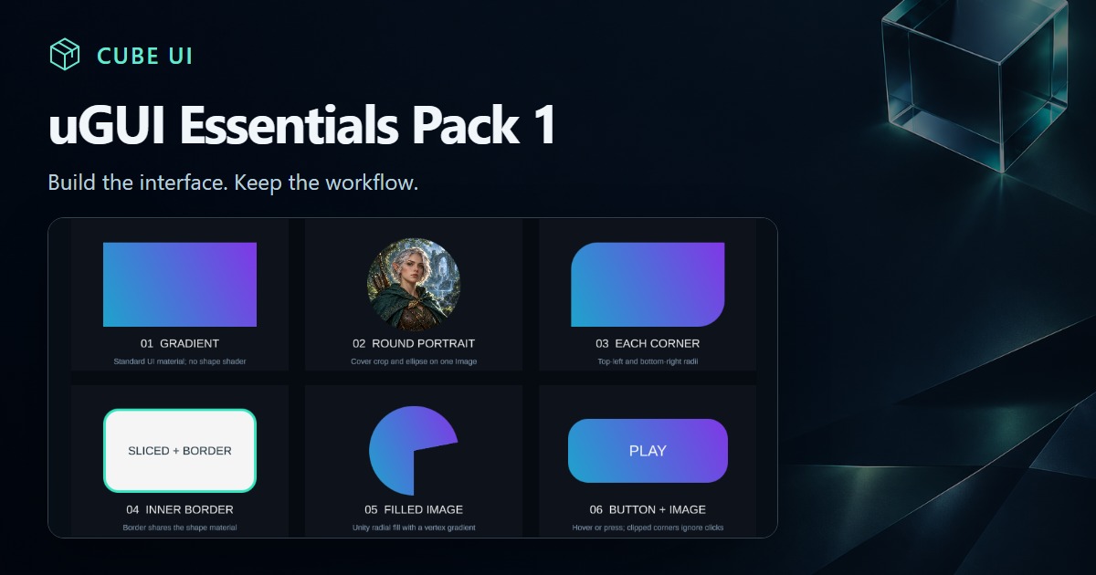 Cube UI - uGUI Essentials Pack 1 | GUI Tools | Unity Asset Store