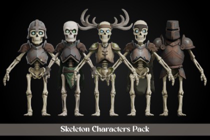 Stylized Skeleton Characters Bundle