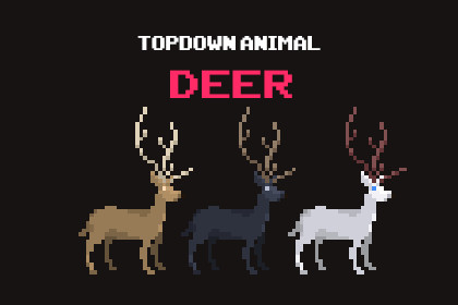 Deer - Top Down Pixel Art Animal