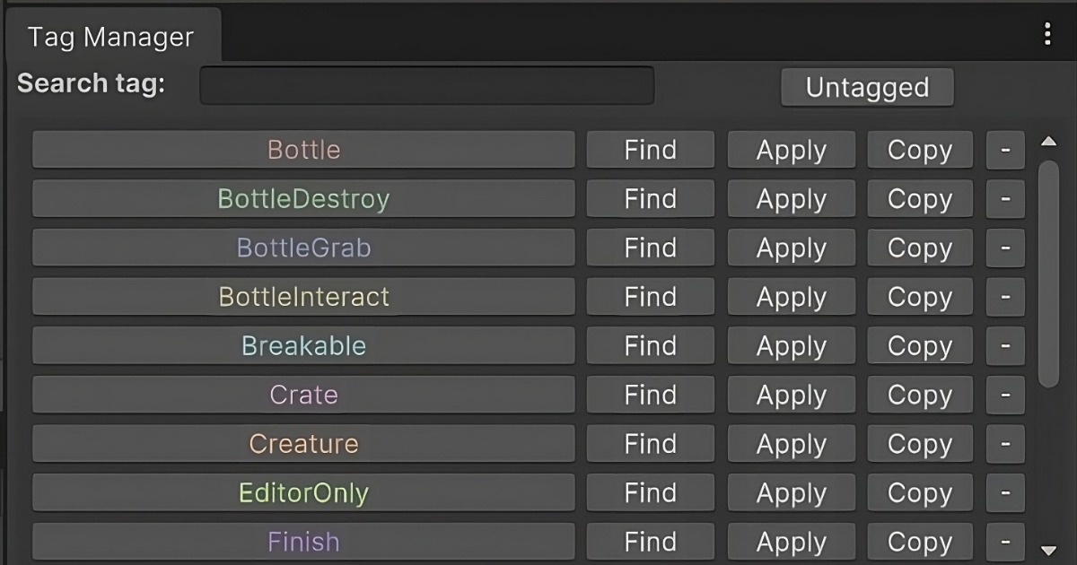 Tags Unity Icon Tag Manager | Utilities Tools | Unity Asset Store