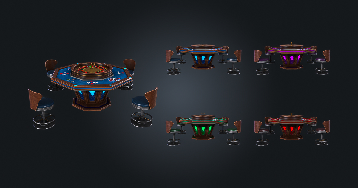 Unity Round Table Roulette Table V4 – Casino Gambling | Game Ready PBR | Built-In & URP ...