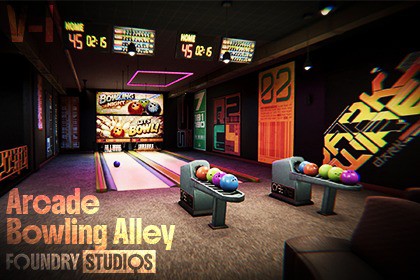 Arcade Bowling Alley [Expansion Pack] Modular 3d Environment Pack