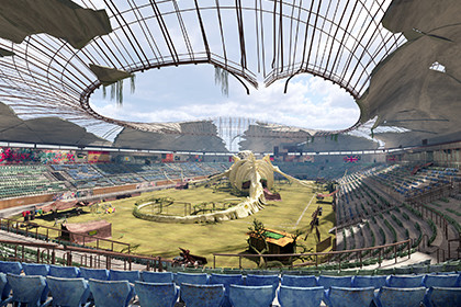 Abandoned Post-Apocalyptic Football Stadium - Modular Environment 3d Level