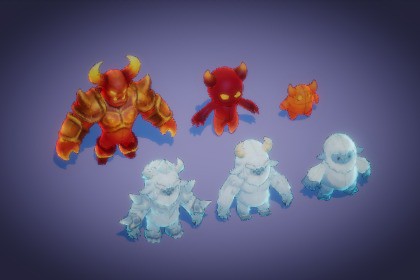 Monster Evo Pack 37-38-39-40-41-42 and Bonus–Game Ready Creatures | PixeliusVita