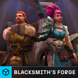 Stylized Blacksmith’s Forge: NPCs & Props Pack