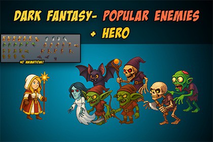 Dark fantasy - popular enemies + hero