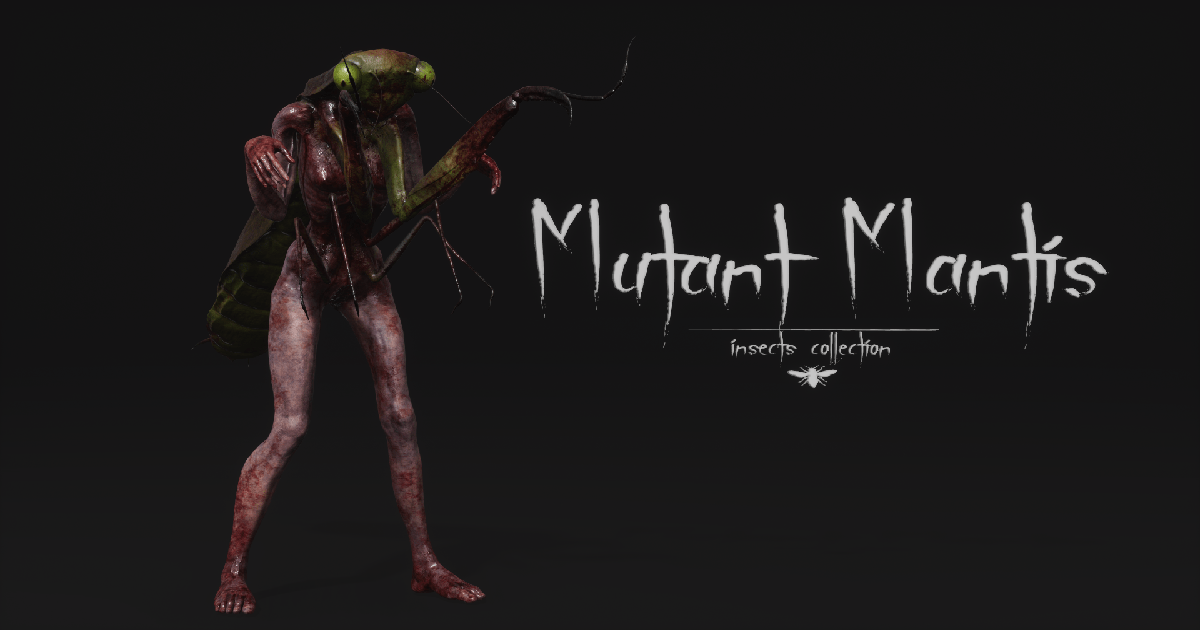 Lady Mutant Insect Mutant Mantis - Horror Insects Collection | 角色 | Unity Asset Store