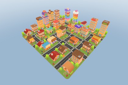 Cozy City - Chibi Stylized City Buildings 01