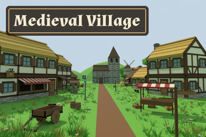 Low Poly Medieval Village - Modular Kit