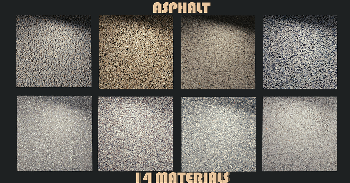 Asphalt Texture Unity Asphalt materials | 2D Roads | Unity Asset Store