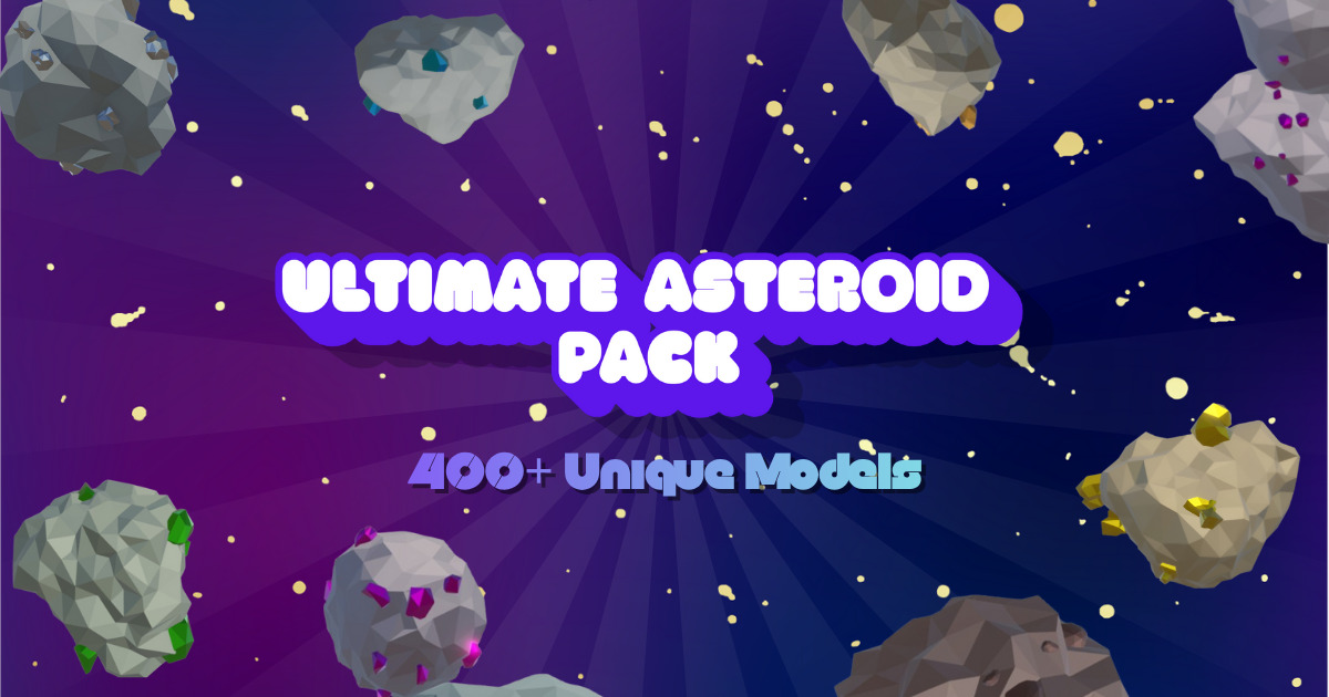 Meteor Material Unity Ultimate Low Poly Asteroid and Ore Pack | 3D Environments | Unity Asset ...