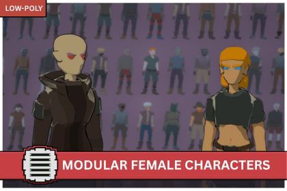 Stylized Lowpoly Female - Modular Character