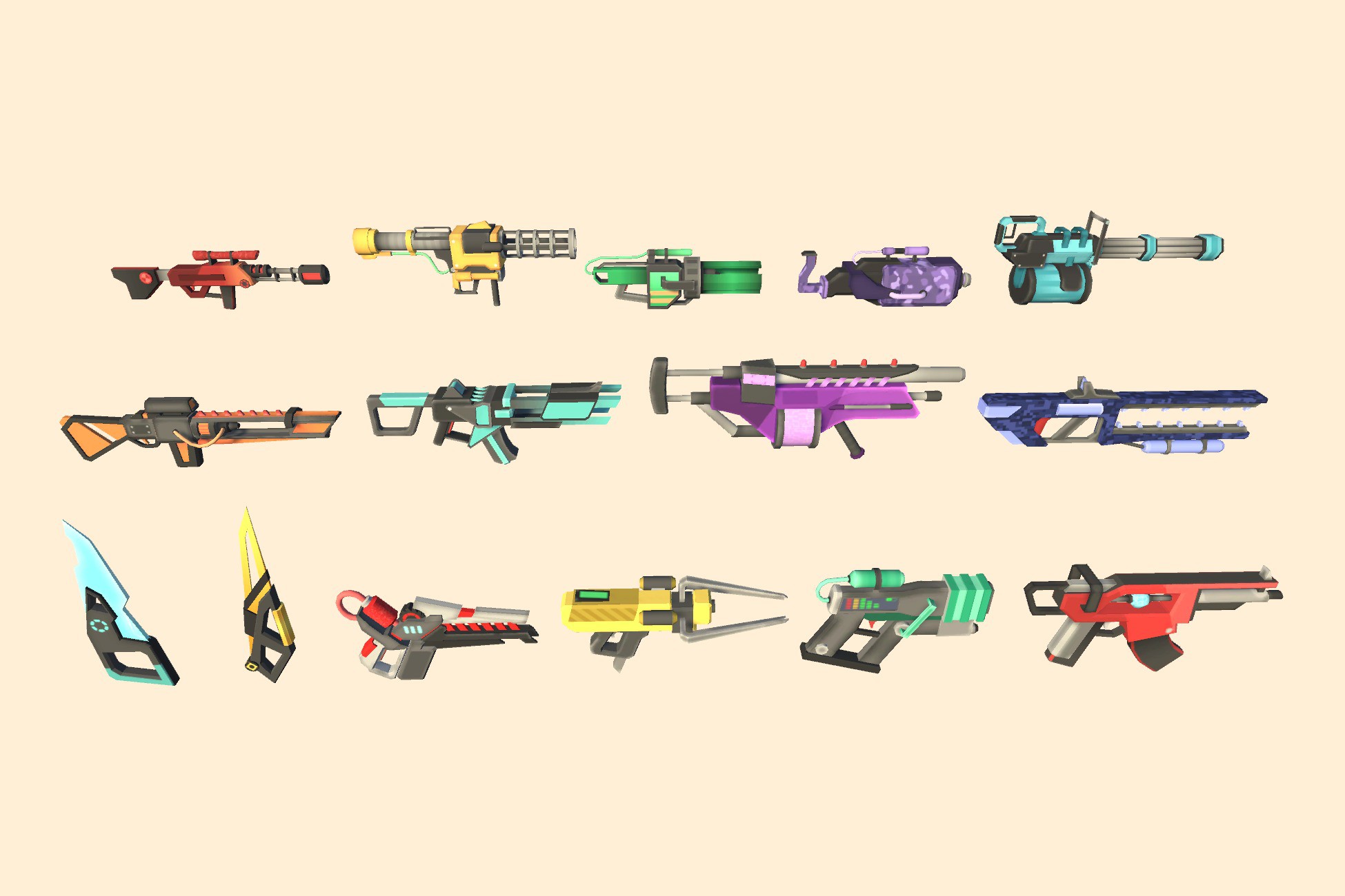 Low Poly Sci Fi Weapon Pack | 3D Guns | Unity Asset Store