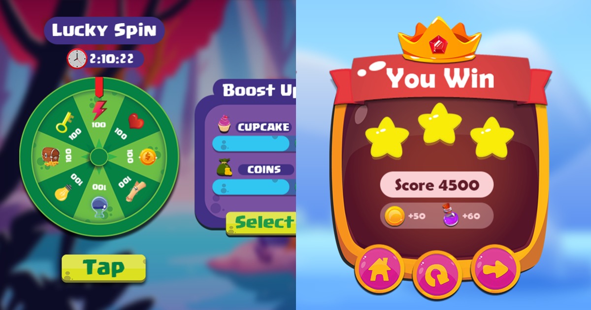 Combo of Awesome Game UI Pack, Button Pack and Icon pack 17 and 19 | 2D ...