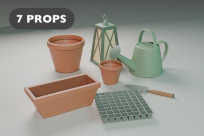 Stylized Cozy Greenhouse Props Pack
