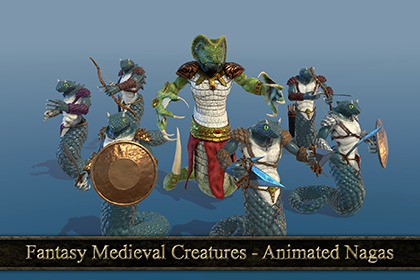 Fantasy Medieval Creatures - Animated Nagas