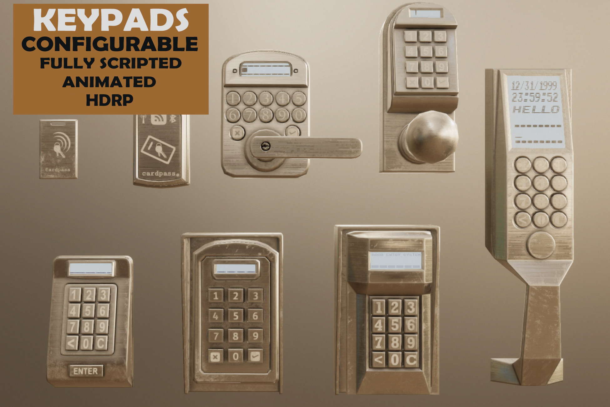 Keypads: Entry Locks | 3D Props | Unity Asset Store