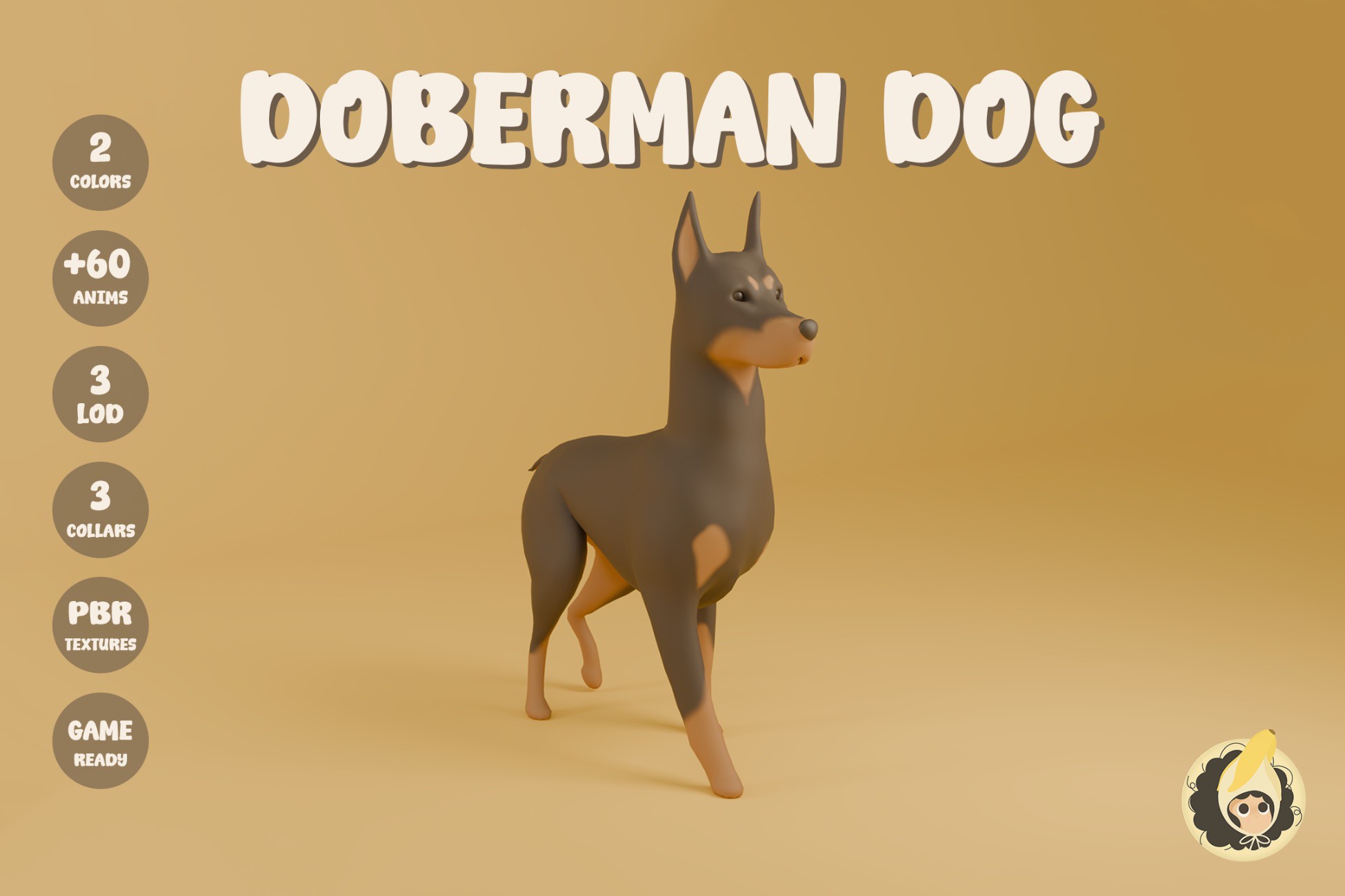 Animated Doberman Dog