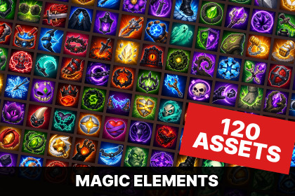 Elemental Magic Skills Spells Status Effects Fantasy Icons Pack