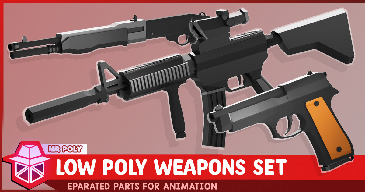 How Poly Weapons Low Poly Weapons Set | 3D Weapons | Unity Asset Store