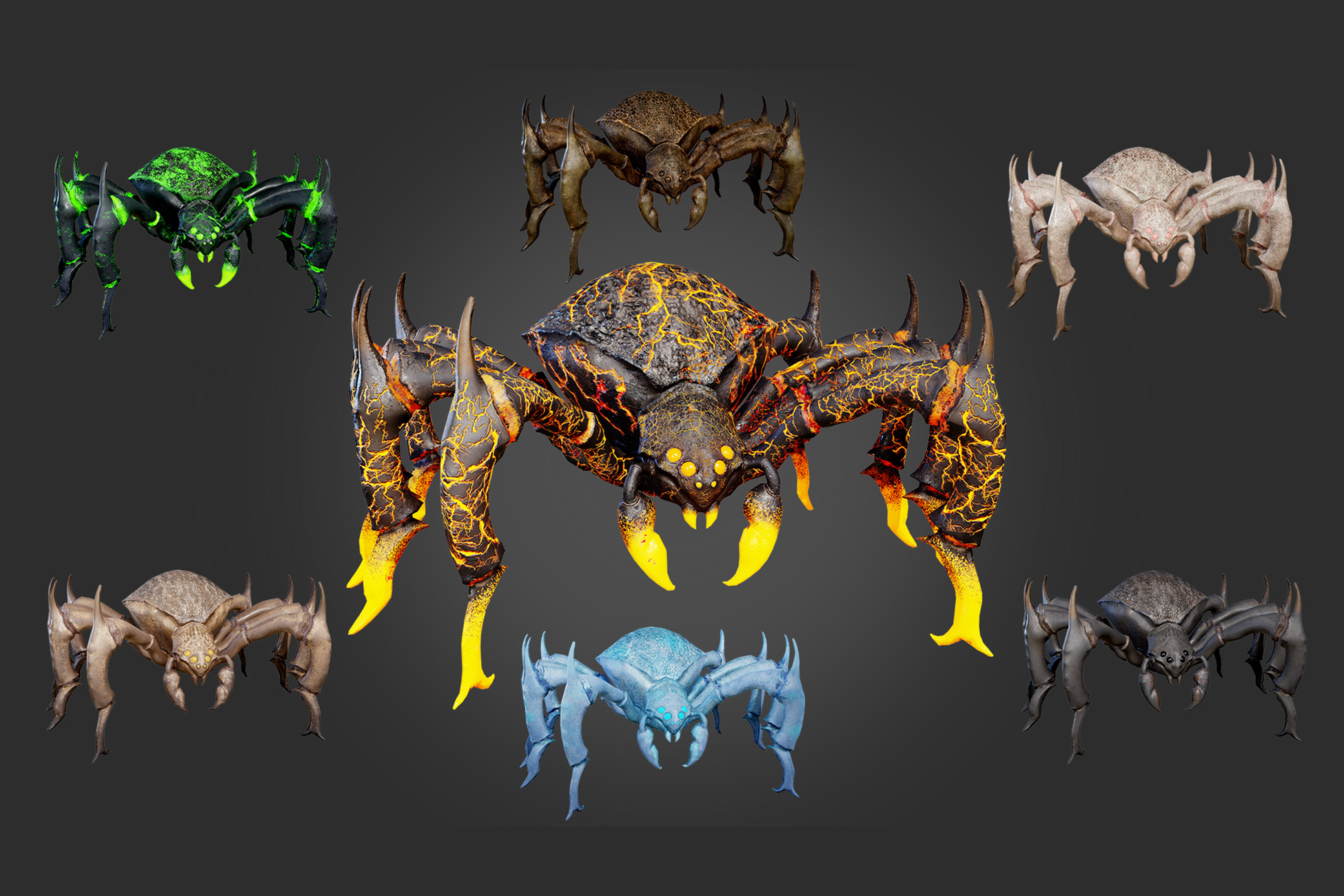 Stylized_Spider_3_7 Skin Variants Pack | 3D Characters | Unity Asset Store