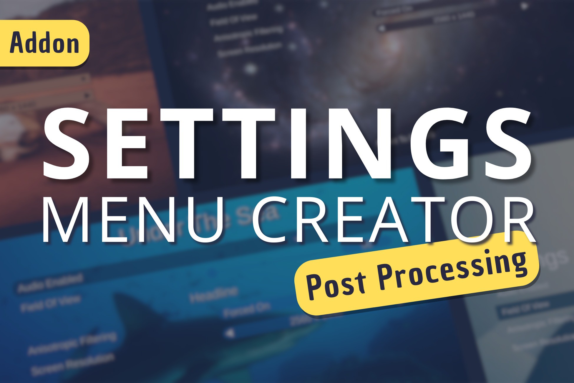 Settings & Options Menu Creator - Built-In Post Processing Addon | GUI ...