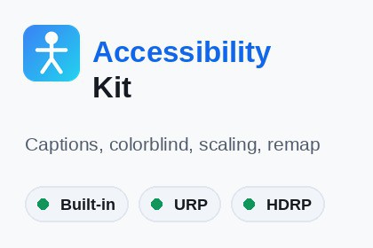 Accessibility Kit: Captions, Colorblind, Text Scaling & Remap