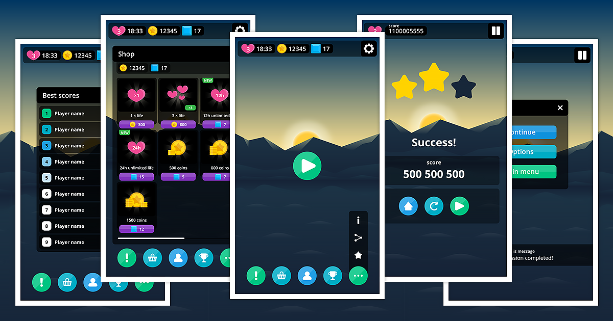 Simple Black GUI | 2D Icons | Unity Asset Store