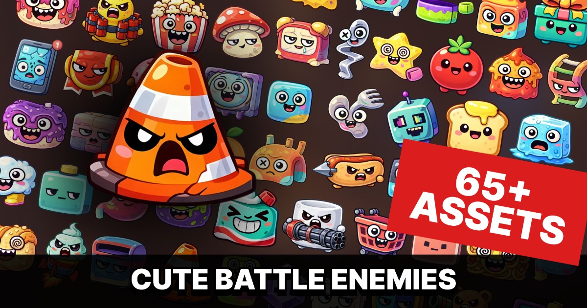 Cute Battle Food Hero Enemy Object Characters Pack Casual RPG and ...