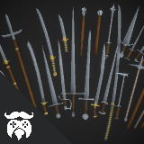 Historically Realistic Low Poly Swords & Weapons