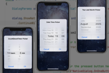 Android™ および iOS™ 向けネイティブ日付と時刻のピッカー