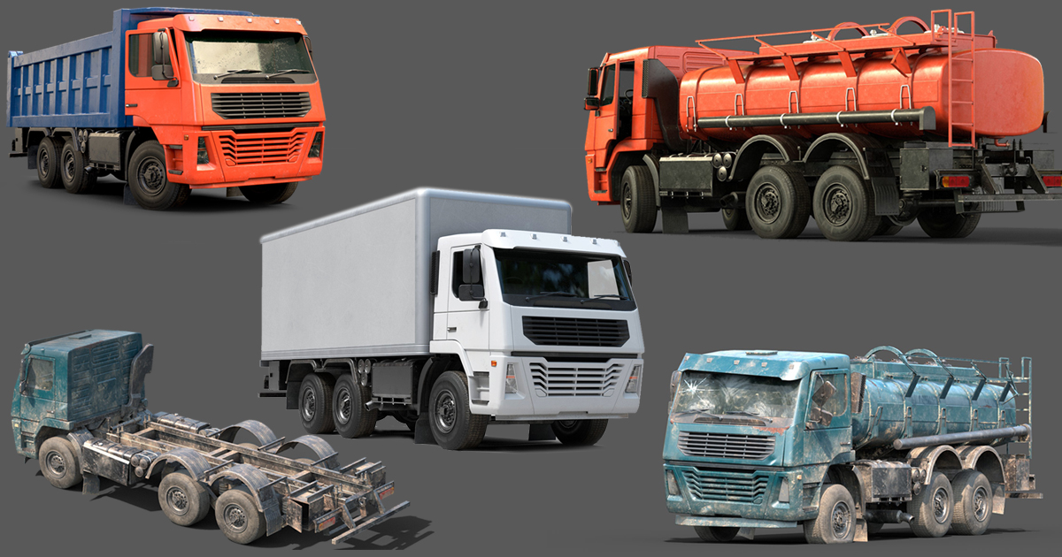 Realistic Truck Pack | 3D Land | Unity Asset Store