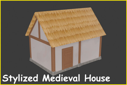 Stylized Medieval Thatched Roof House
