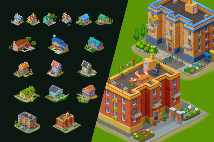 Stylized Isometric Houses Pack