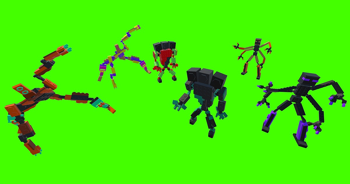 Brick Toy 3D Low Poly Fighter Robots | 3D Props | Unity Asset Store