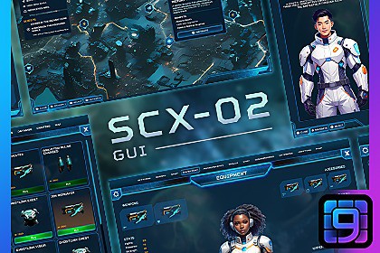 SCX-02 GUI - Sci-fi complete Game UI Pack + editable sources