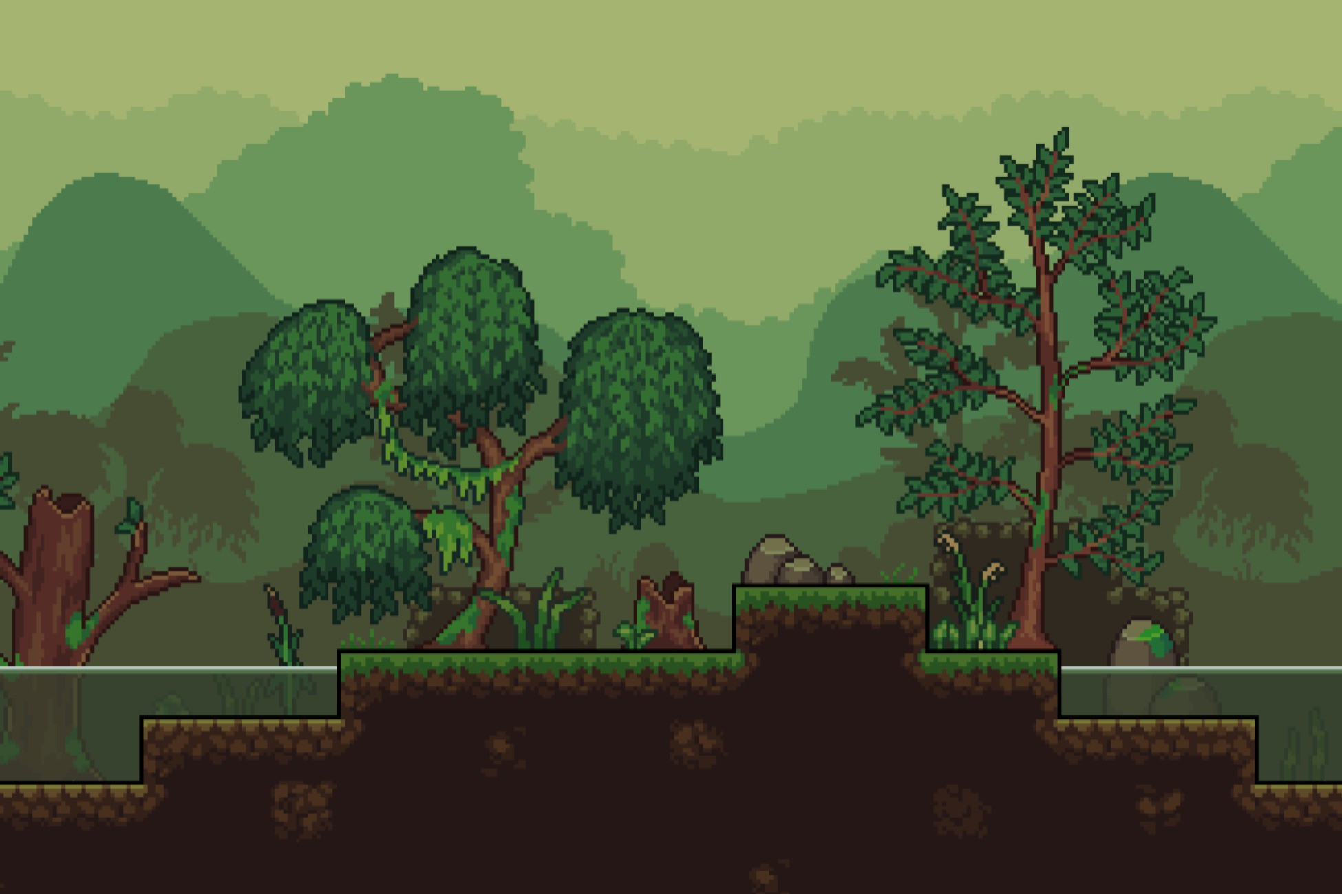 Spring 2d Sprite 2D Pixel Art Platformer | Biome - Swamp | 2D Environments | Unity Asset ...