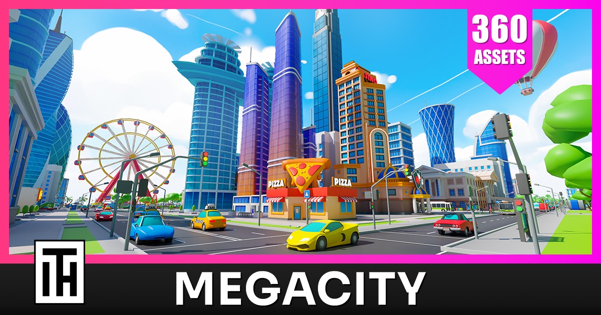 City Asset Unity Megacity - Low Poly City 3D Models Pack | 3D Environments | Unity Asset ...