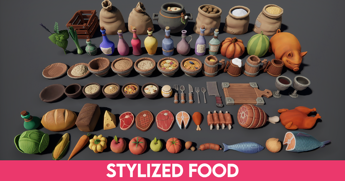 Stylized Food 3D Pack | 3D Food | Unity Asset Store