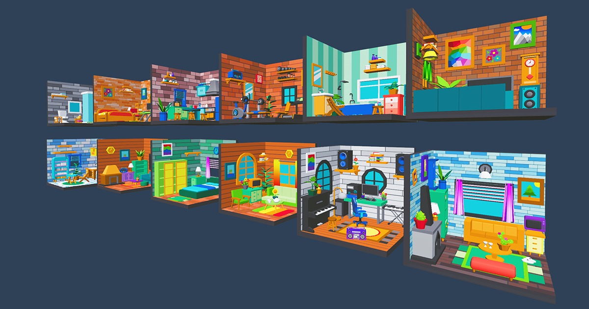 Cute Low Poly Furniture Pack - Colorful Interior Props | 3D Props ...