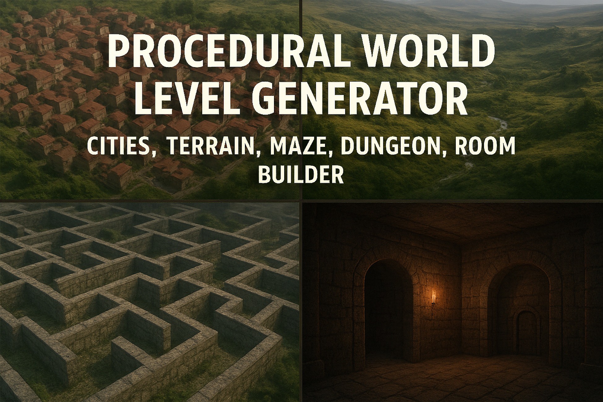 Procedural World-Level Generator - Cities, Terrain, Maze, Dungeon, Room ...