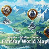 Fantasy World Map - Modular Parallax Scenery