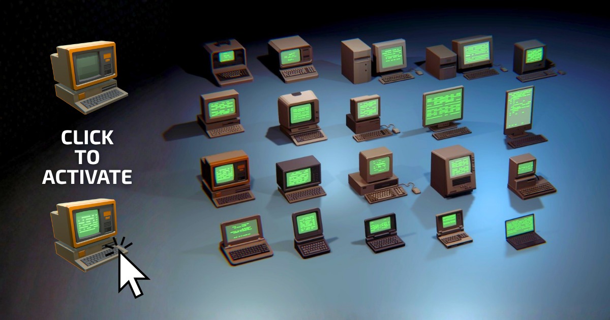 Low Poly Sci-Fi Computer Pack Vol. 2 - 20 Retro Consoles | 3D ...