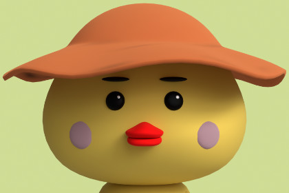 Stylized Yellow Duck Character