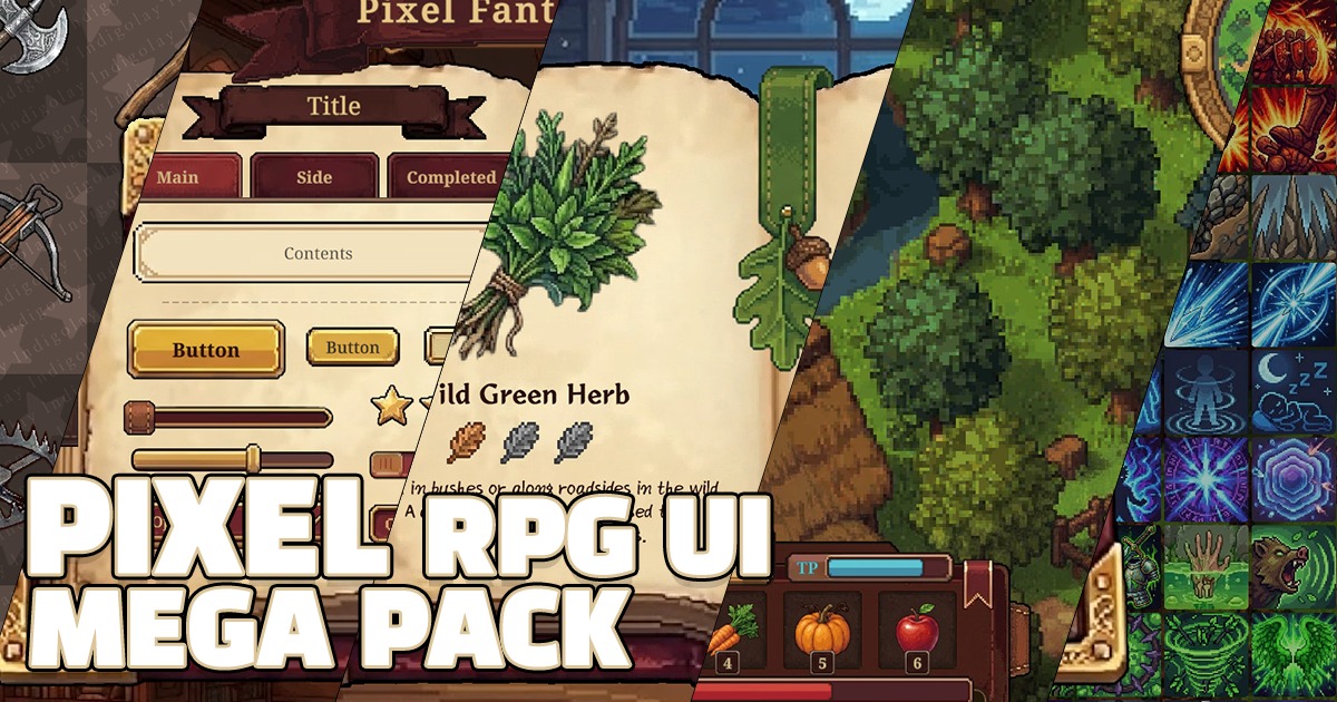 Pixel RPG UI Mega Pack: 4-in-1 Ultimate Bundle | 2D GUI | Unity Asset Store