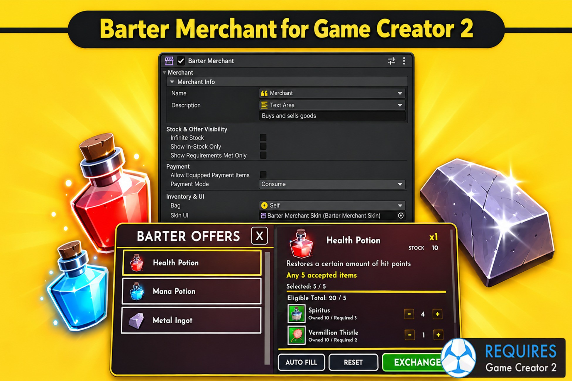 Barter Merchant for Game Creator 2