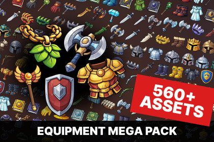 Fantasy RPG Weapons Armor Magic Items Icons Pack for Adventure Games